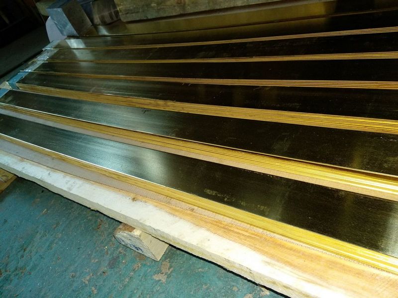 Латунная полоса 1000х5 горячекатаная 1000 мм 5 мм Л68 ГОСТ 2208-2007